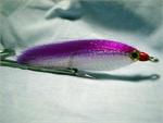 Cod Teaser Fly Size 8/0 Purple and White Herring